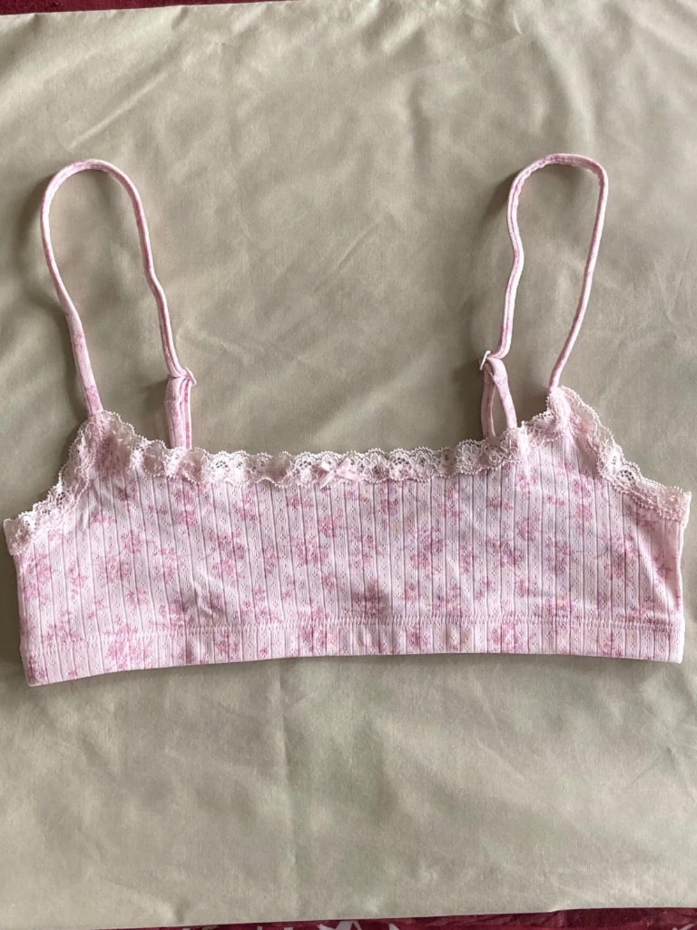 Skims Pointelle Scoop Bralette in Floral Print - NWOT, Size Medium